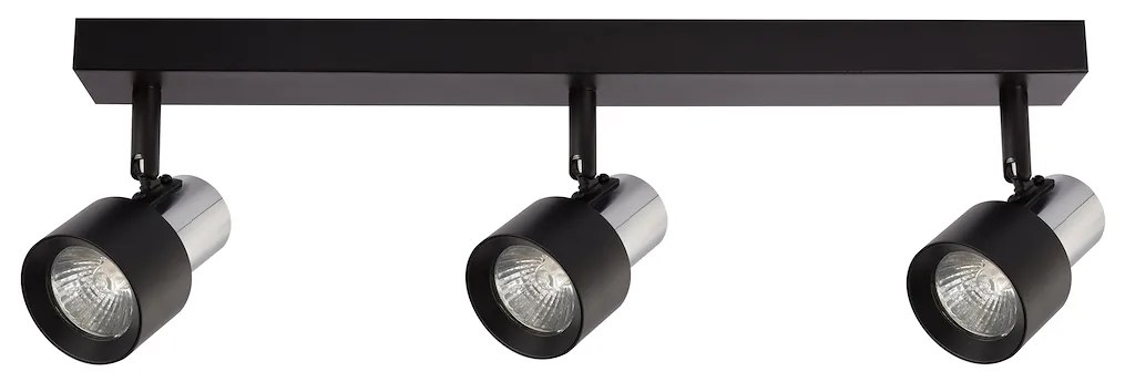 Bodové svietidlo Cino, 3x čierne/chrómové kovové tienidlo, b