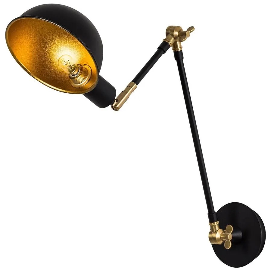 Nástenné svietidlo v čiernej a zlatej farbe ø 15 cm Sivani – Opviq lights