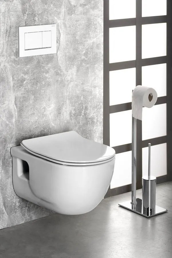 Sapho Sapho, BRILLA závesná WC misa s bidet. spŕškou, Rimless, 36,5x53 cm, biela, 100612