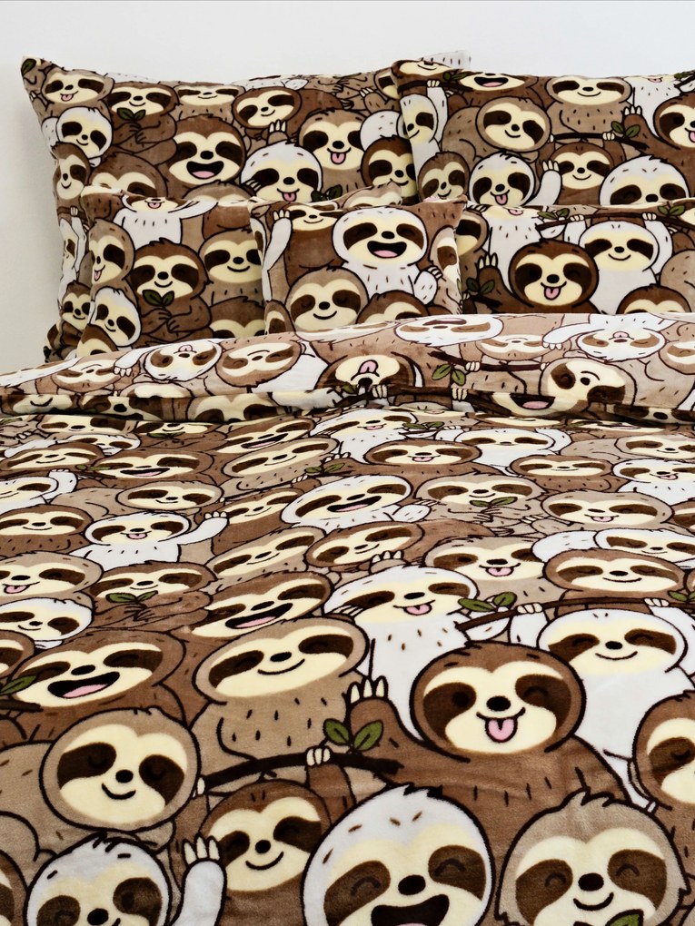 Francúzske obliečky mikroplyš Exclusive - Lenivcová invázia 220 × 200 cm, 2ks 70 x 90 cm