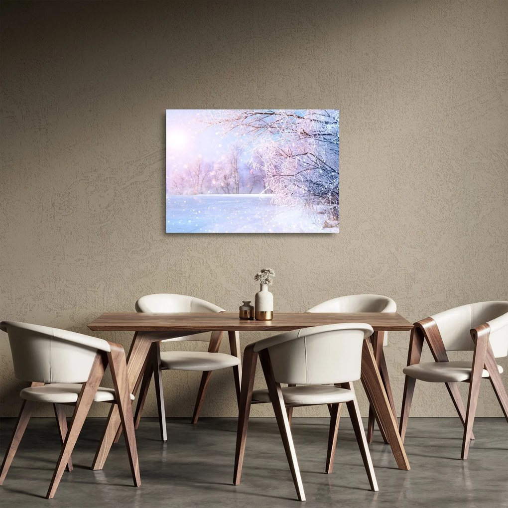 Sklenený obraz - Mrazivá zima (70x50 cm)