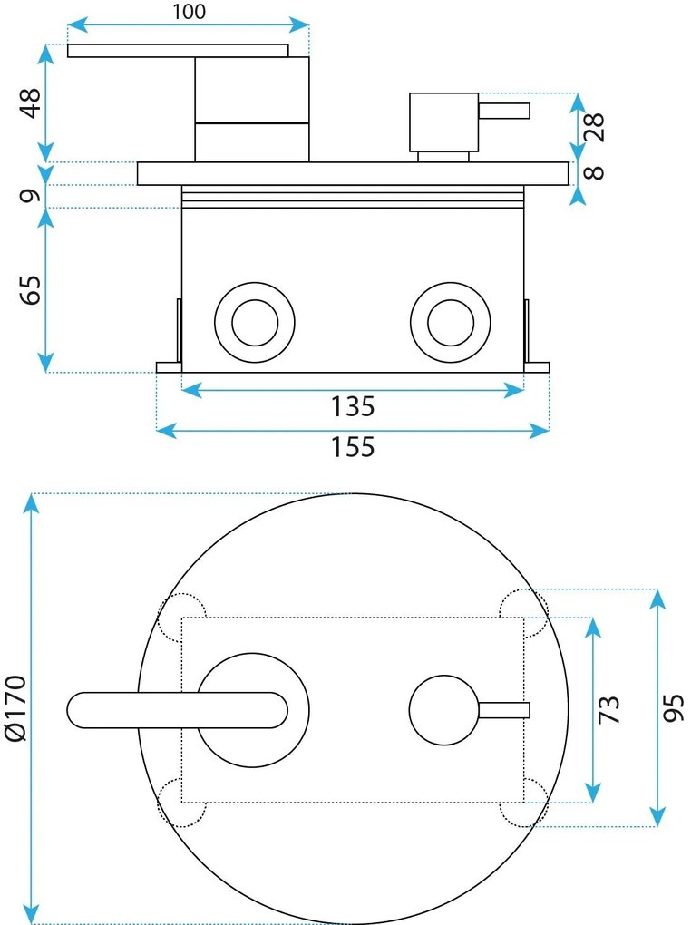 Rea Ontario, podomietková sprchová súprava s I-Box montážnym systémom, grafitová, REA-P5504