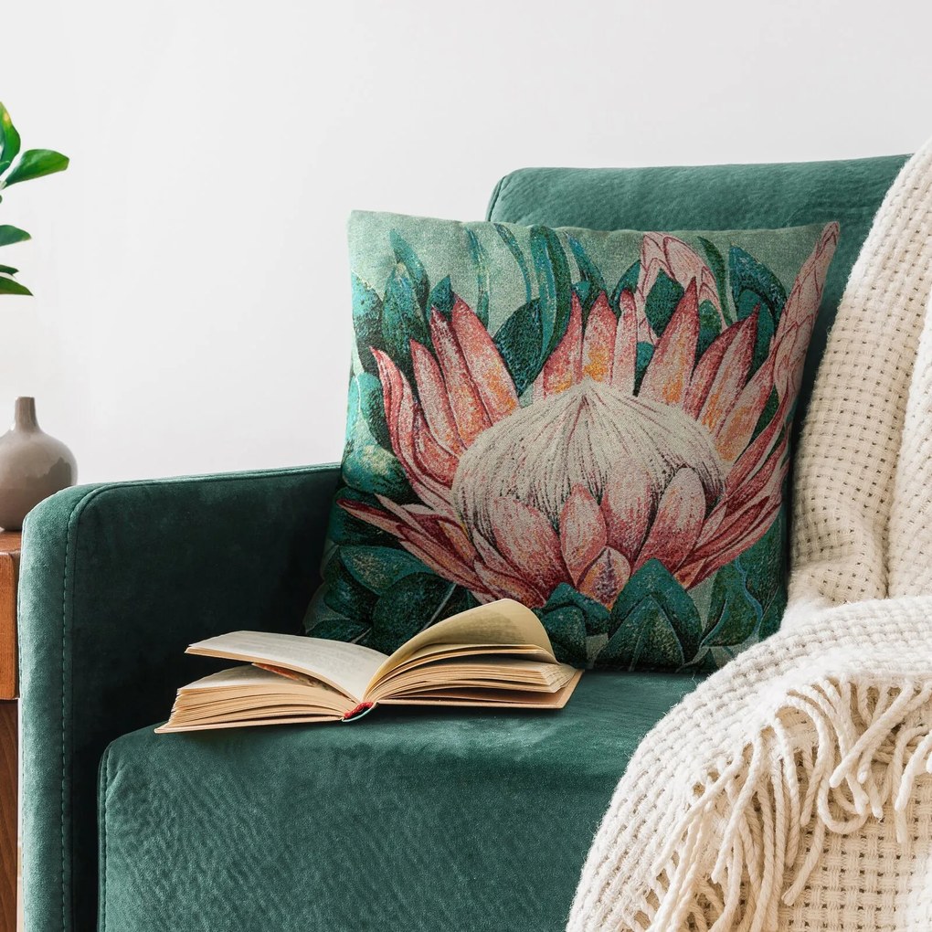 GOBELÍNOVÁ DEKORAČNÁ OBLIEČKA NA VANKÚŠ GOBELIN09 45X45 CM KVETY