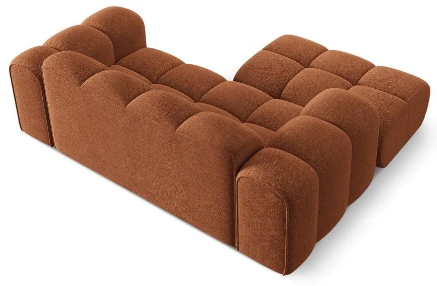Terakotová ženilková rohová pohovka (ľavý roh/s leňoškou) Treno – Cosmopolitan Design
