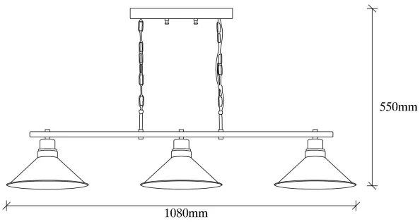 Luster na reťazi SIVANI 3xE27/100W/230V
