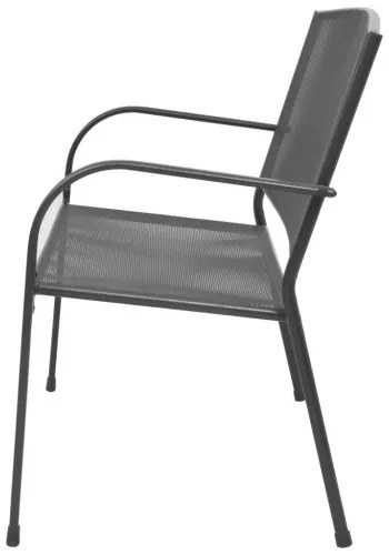 vidaXL Záhradná lavička 108 cm, oceľ a sieťovina, antracitová-