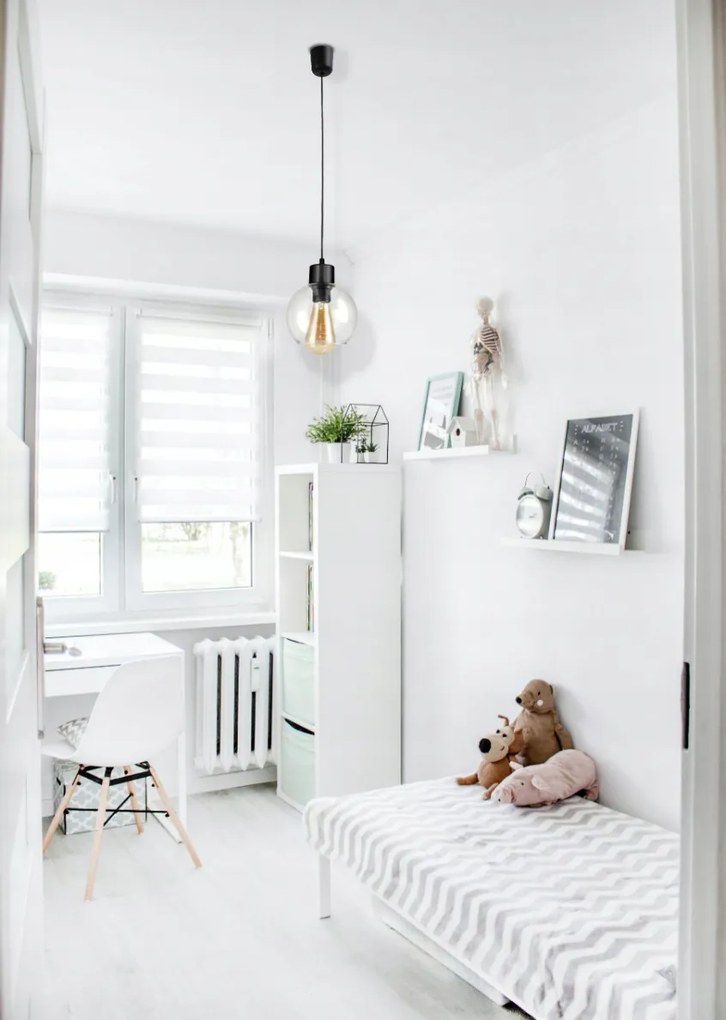 BERGE E27 LED luster závesné svietidlo, sklenená guľa, priehľadné