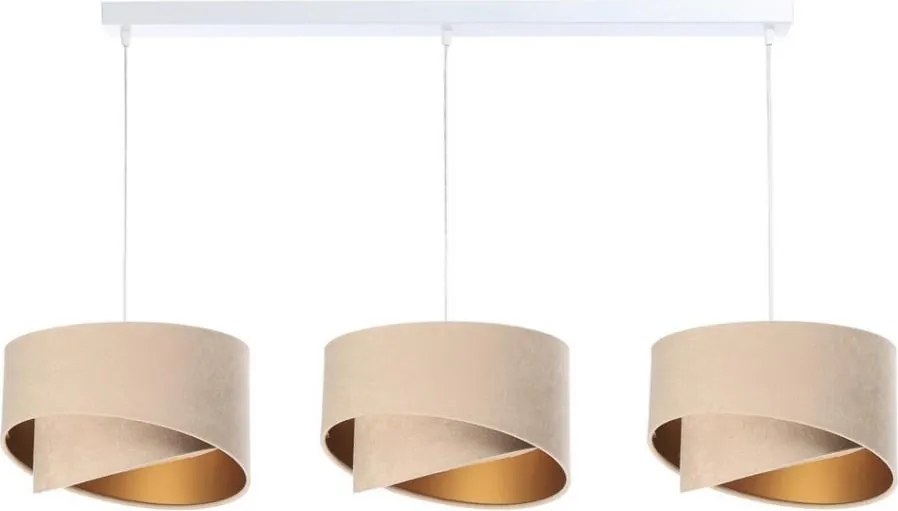 Luster na lanku GALAXY 3xE27/60W/230V béžová/zlatá