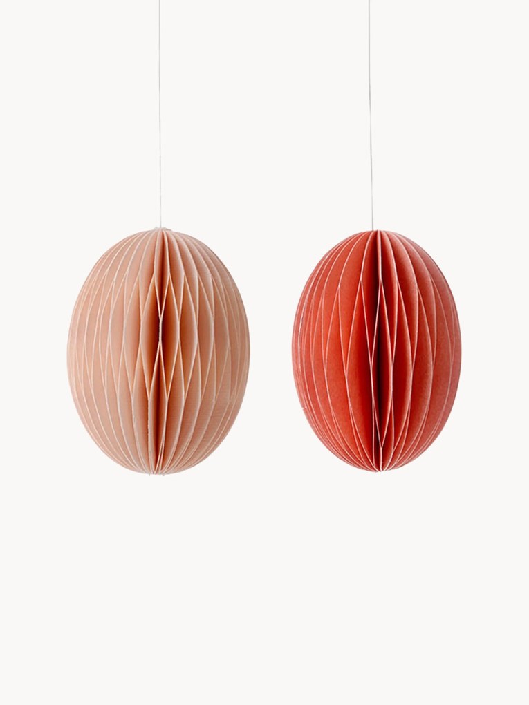 Ručne vyrobené veľkonočné závesné dekorácie Honeycomb, 2 ks