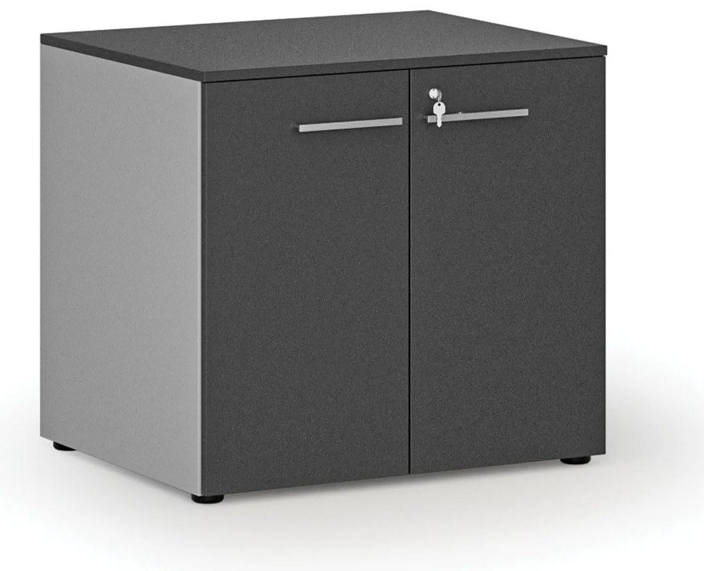 Kancelárska skriňa s dverami PRIMO GRAY, 800 x 640 x 735 mm, sivá/grafit