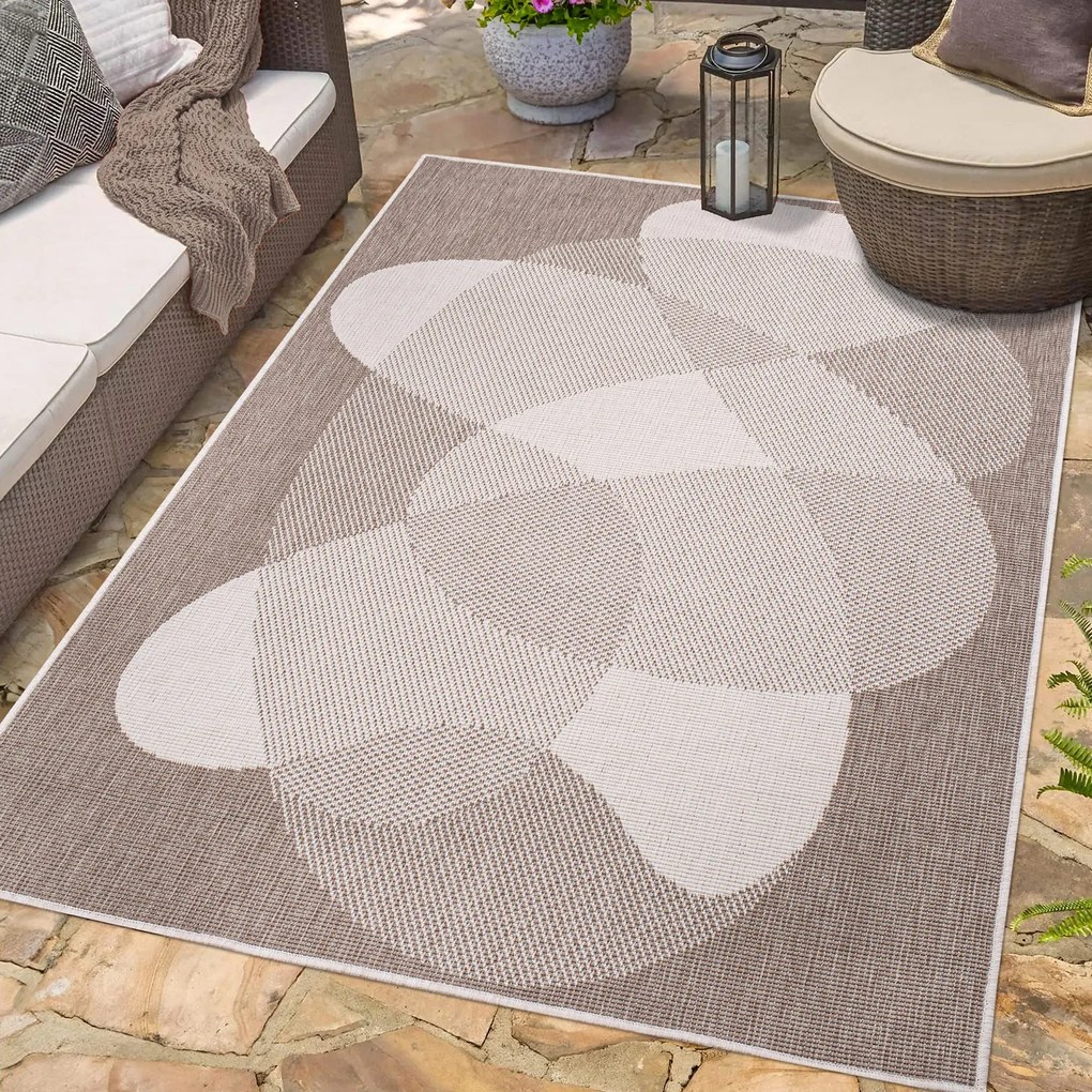 Dekorstudio Obojstranný koberec na terasu DuoRug 5835 - béžový Rozmer koberca: 160x230cm