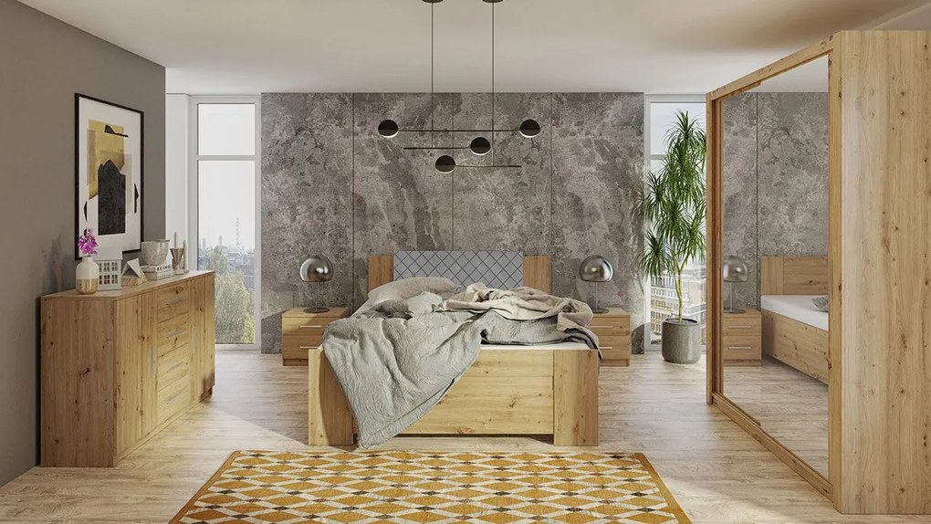 Spálňa Kler IV, Farby: biela / biely + ekokoža soft 020 pik