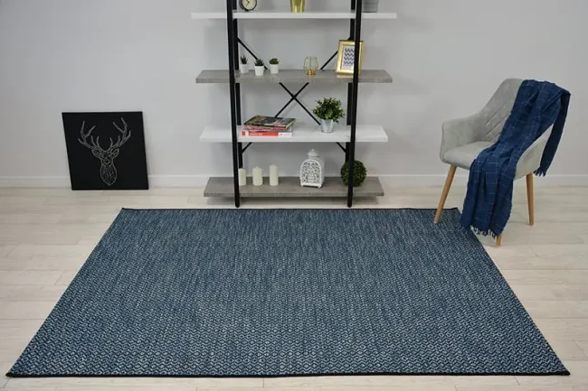 Koberec SIZAL LOFT 21144 ROMBY Cik Cak čierny / strieborný / nebeský