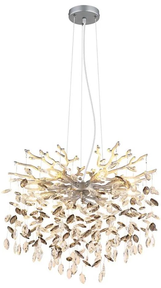 Globo 64138H1S - Luster na lanku QUEENA 8xE14/40W/230V, strieborný