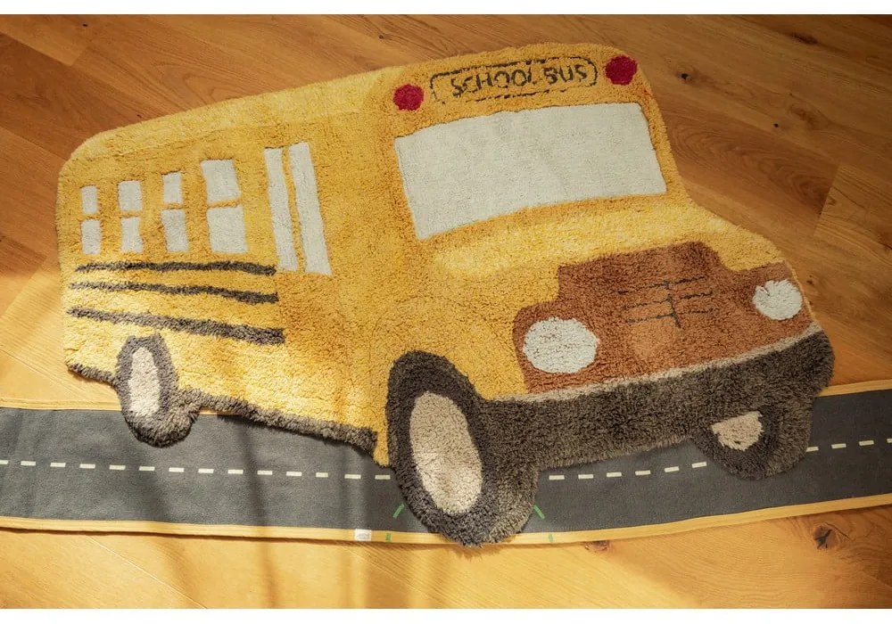 Okrovožltý prateľný/ručne tkaný bavlnený detský koberec 90x130 cm School Bus – Lorena Canals