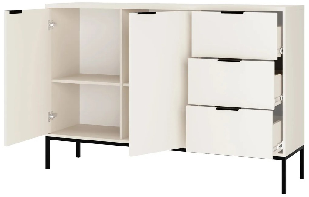 Komoda Austin 150 cm bílá/černá