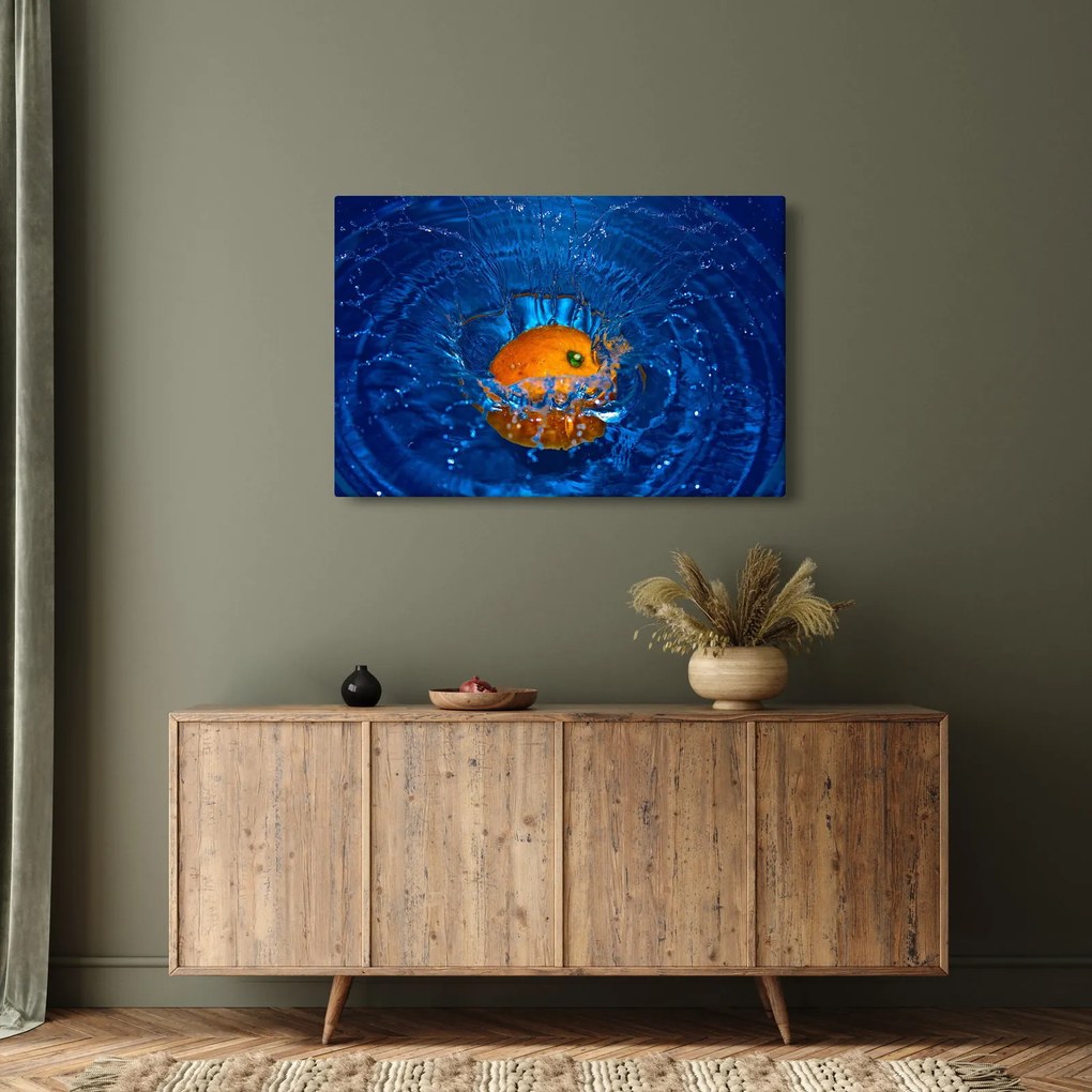 Obraz - pomaranč vo vode (90x60 cm)
