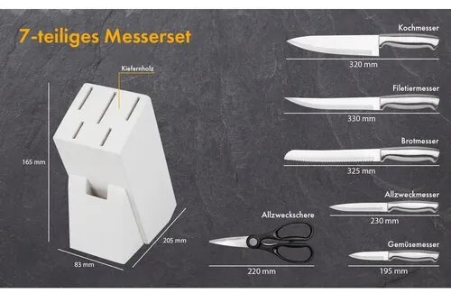 Classbach 7-dielna sada nožov MBS 4018, biela