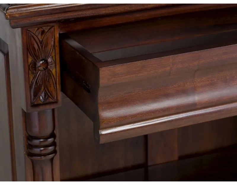 furniture-nabytek.cz - Masívna knižnica Cambridge II z mahagónu, lakovaná, hnedá – 85×36×120 cm