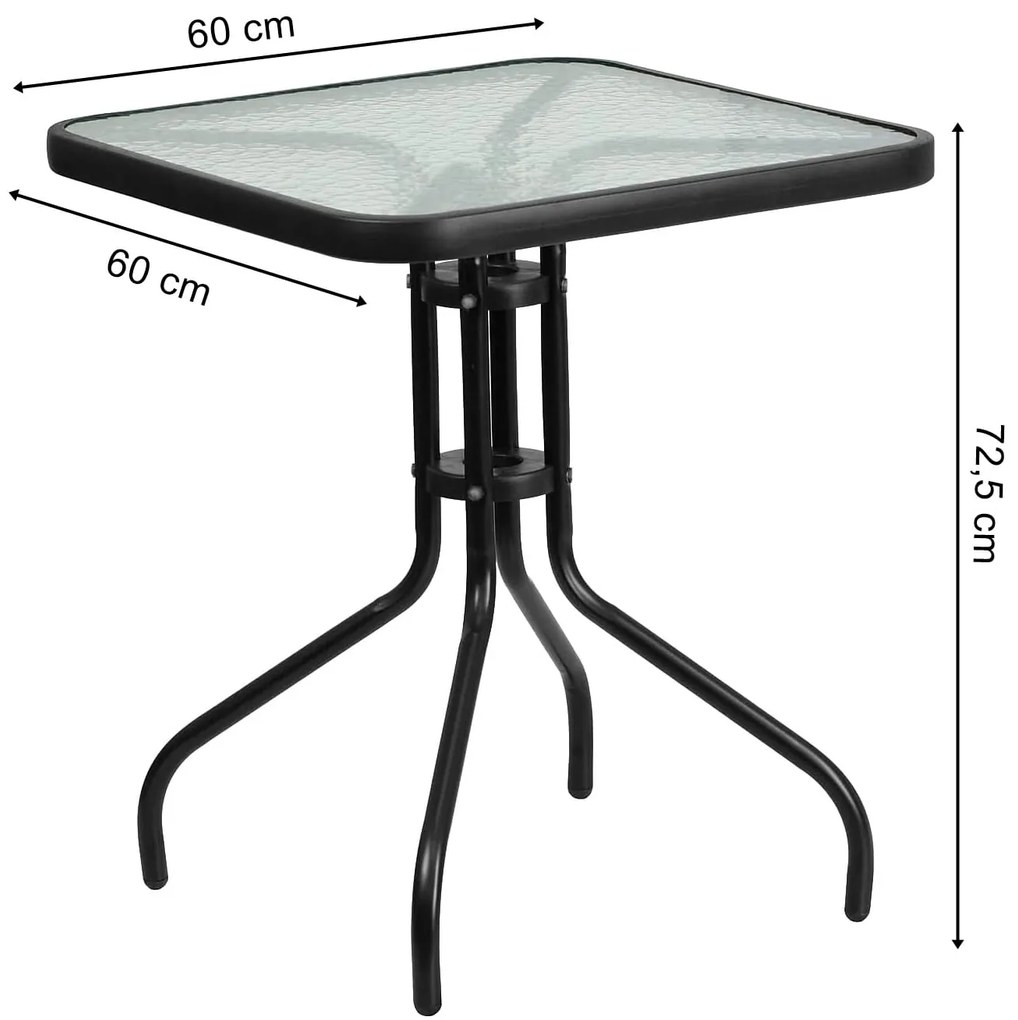Dekorstudio Štvorcový stôl na balkón ISLAND 60cm