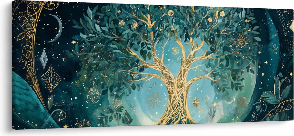 Obraz – Strom života vo vesmíre (120x50 cm)