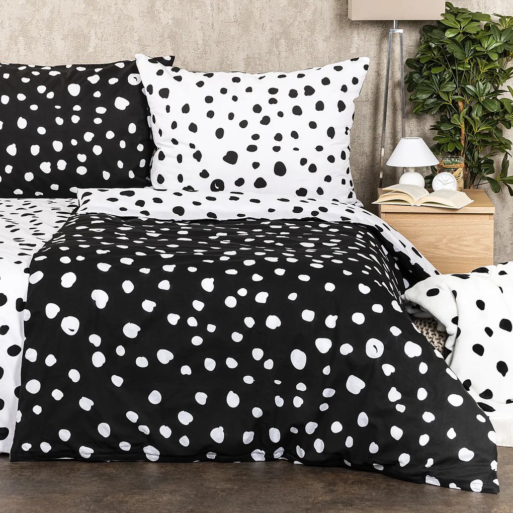 4Home Bavlnené obliečky Dalmatin reverse, 140 x 200 cm, 70 x 90 cm