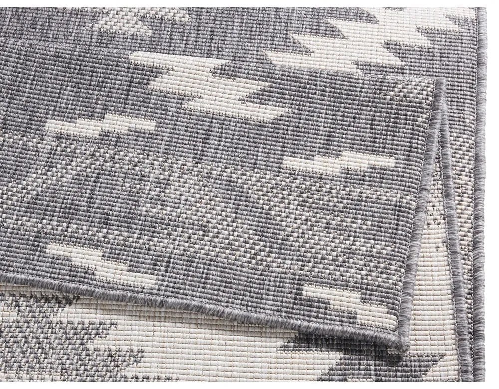 Sivo-krémový vonkajší koberec NORTHRUGS Malibu, 80 x 350 cm