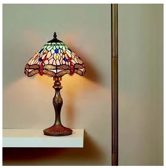 Searchlight EU1287 - Tiffany stolná lampa DRAGONFLY 1xE27/60W/230V