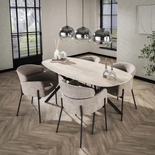 Jedálenský stôl 45-65 180x90cm Ceramik Travertín - Komfort-nábytok