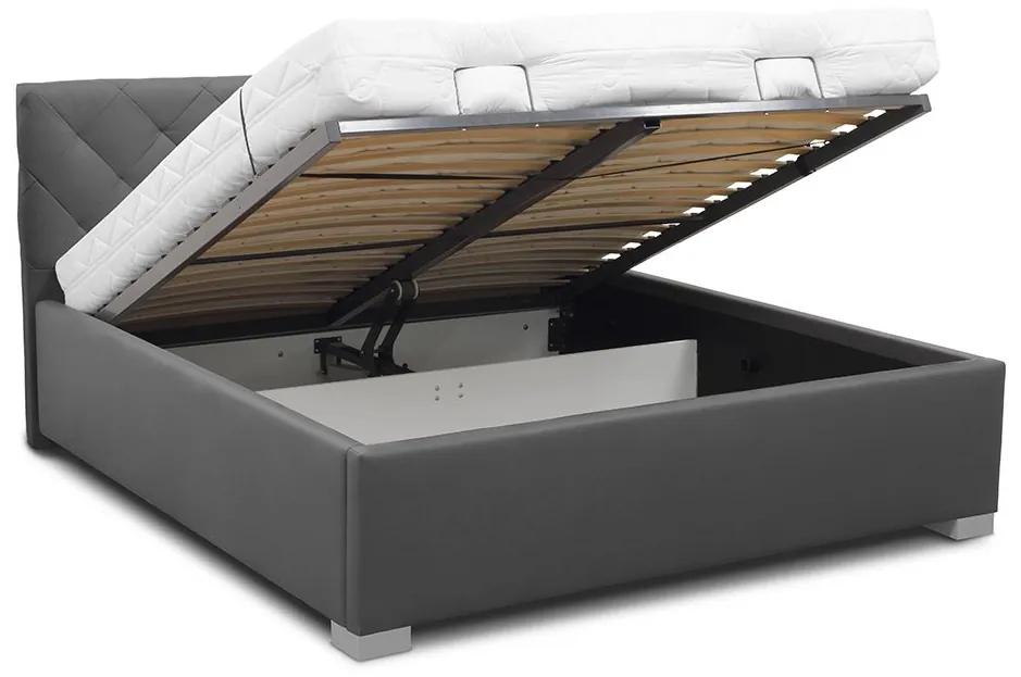 Čalúnená posteľ s elektrickým otváraním úložného priestoru DENIS 140 Farba: eko bílá