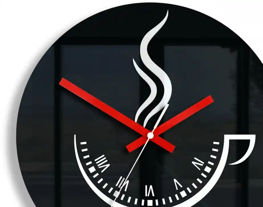 ModernClock Nástenné hodiny Coffe Time čierne | BIANO