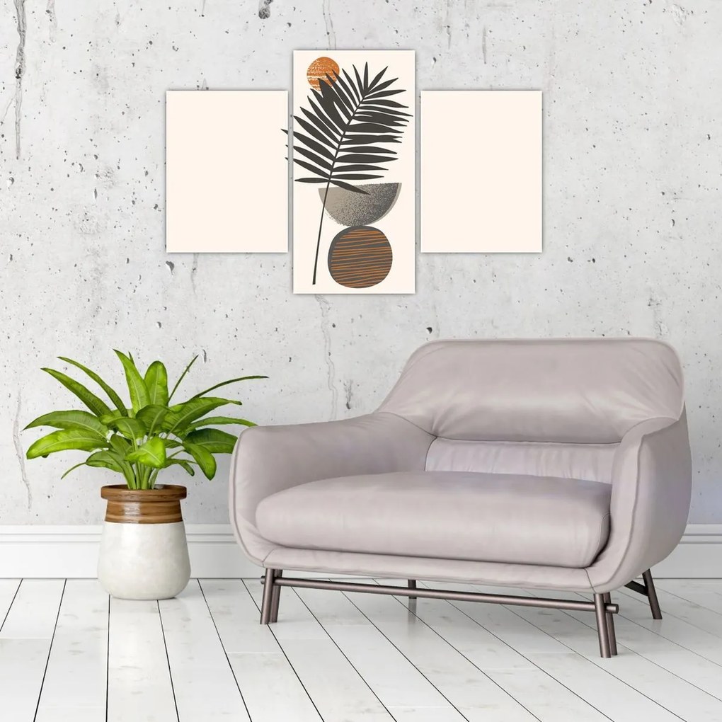 Obraz - Abstrakcia s palmovým listom (90x60 cm)