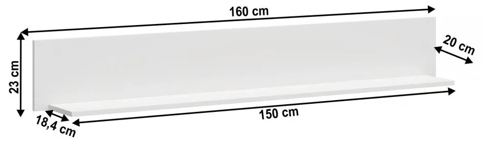 Polica 160, biela, OLJE