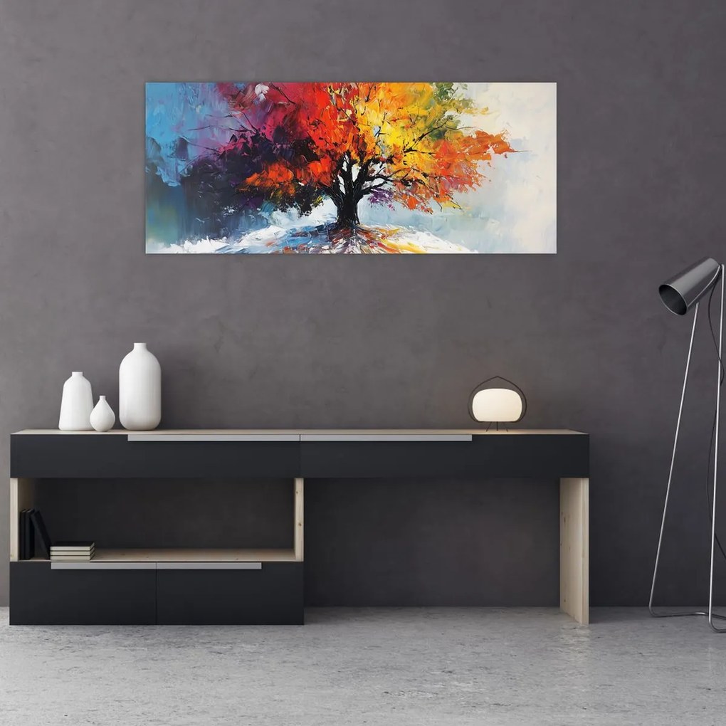 Obraz - Pestrofarebný strom (120x50 cm)
