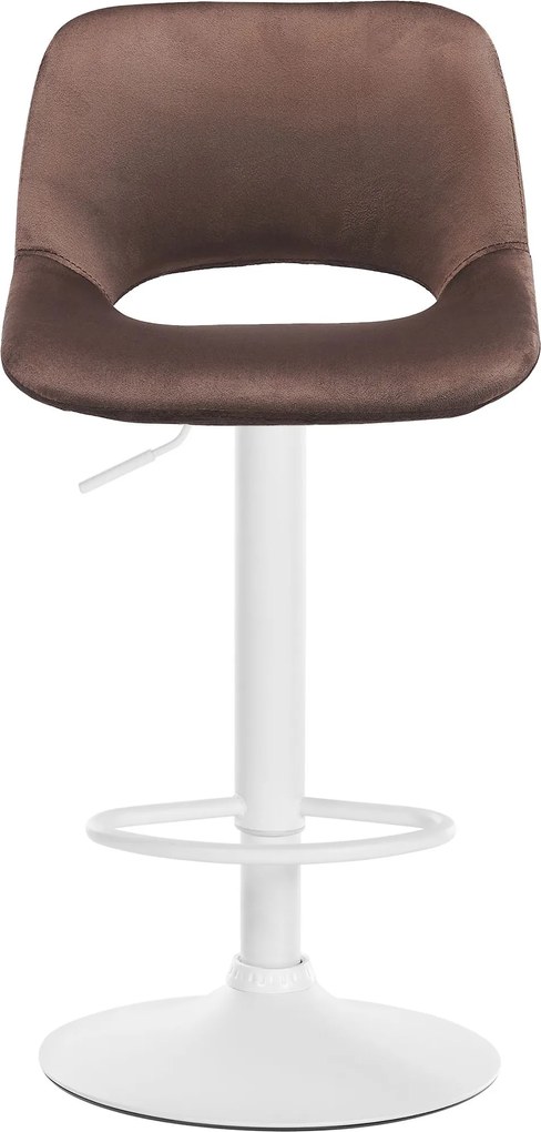 Barová stolička Camden - zamat, biely rám Hnedá