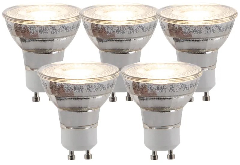 Sada 5 GU10 3-stupňových stmievateľných LED žiaroviek 5W 260lm 2700K