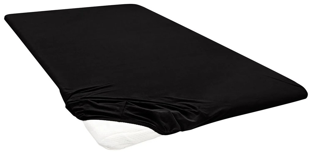 Biberna Napínacia plachta na vrchný matrac (čierna, 140 – 160 x 200 cm)  (100227070)