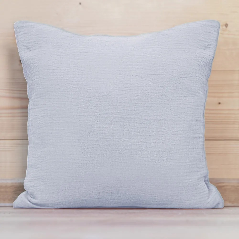 Biante Mušelínová obliečka na vankúš MSN-027 Svetlo modrosivá 50 x 50 cm