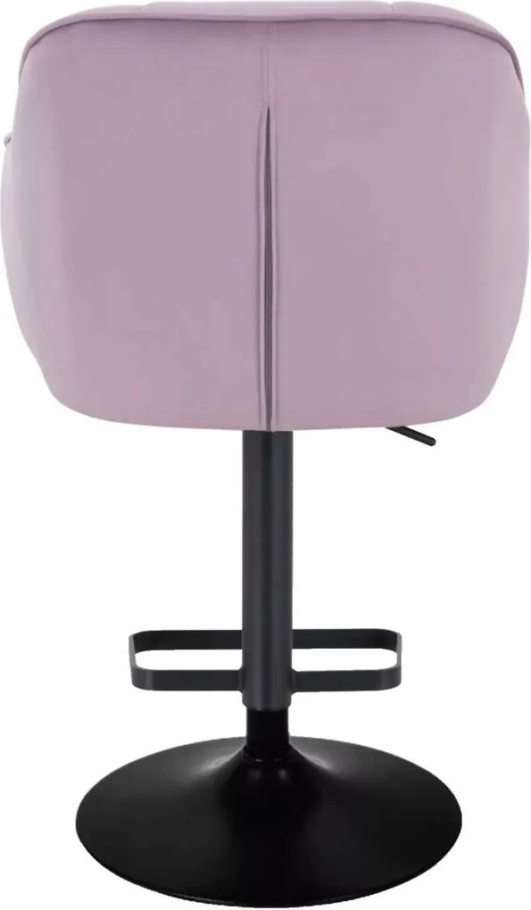 LuxuryForm DESIGN Barová stolička AVOLA VELUR na čiernom tanieri - levanduľa