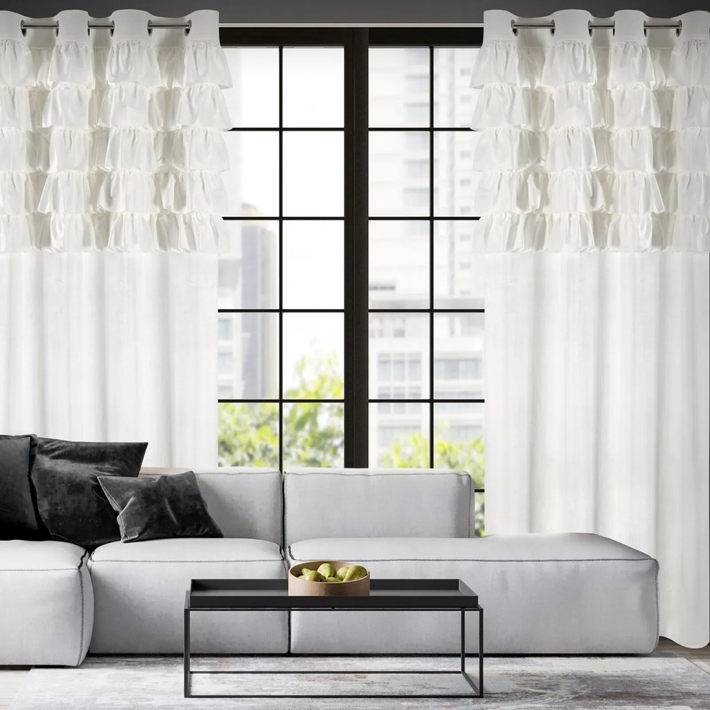 ZATEMŇOVACÍ ZÁVES NA KRÚŽKOCH AURA 140X250 CM BIELA