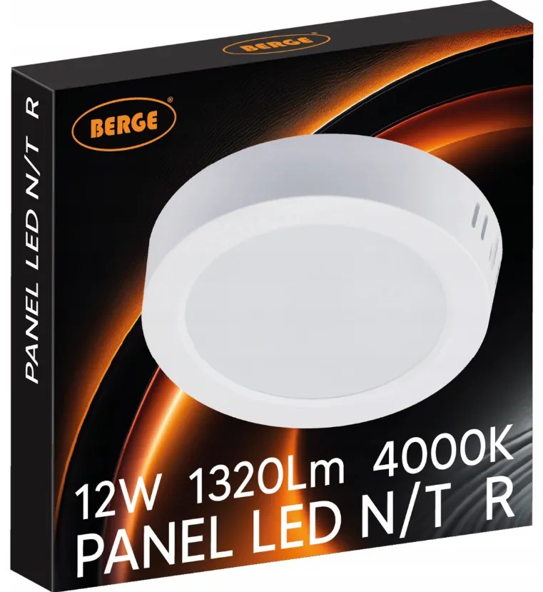BERGE Prisadený okrúhly LED panel 12W - 1320lm - neutrálna farba