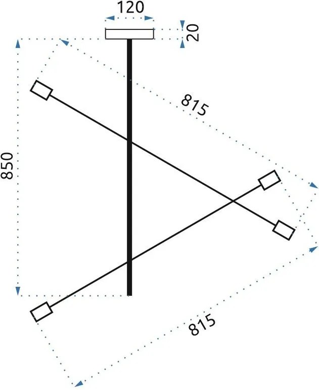 Toolight - Nastaviteľná stropná lampa dvojramenná 4xE27 60W APP479-4C, zlatá, OSW-00611