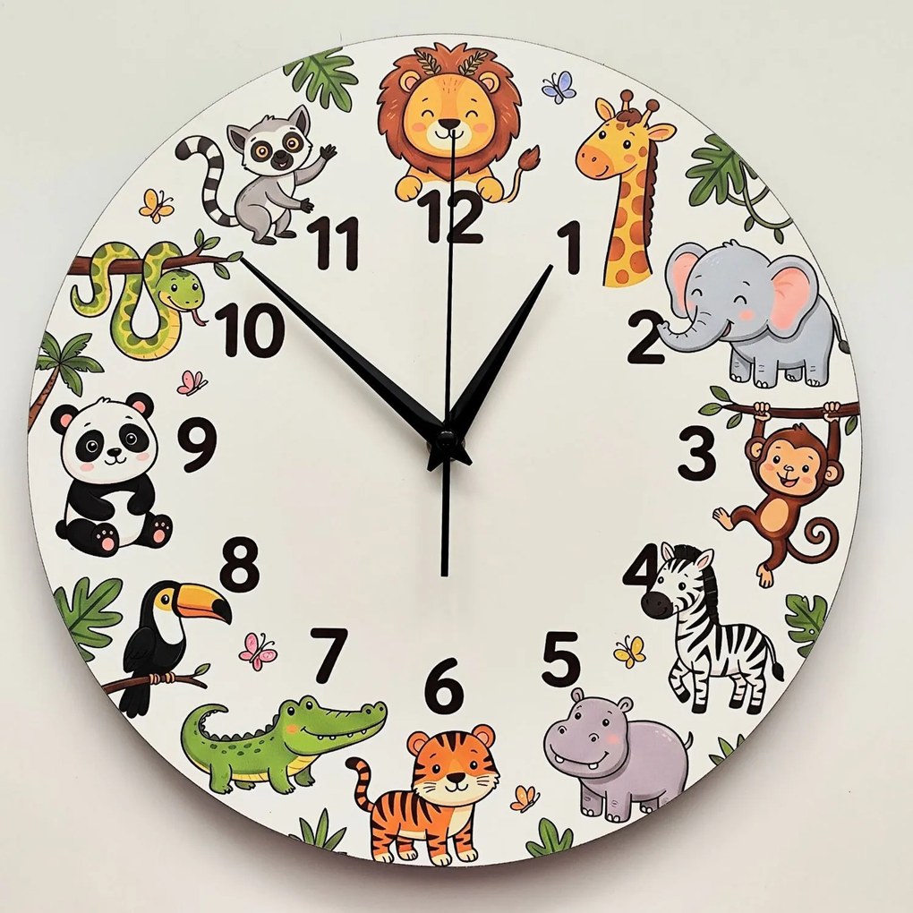 Detské nástenné hodiny so zvieratkami | TIKARI: 30 cm 4797-115355 HLC91090