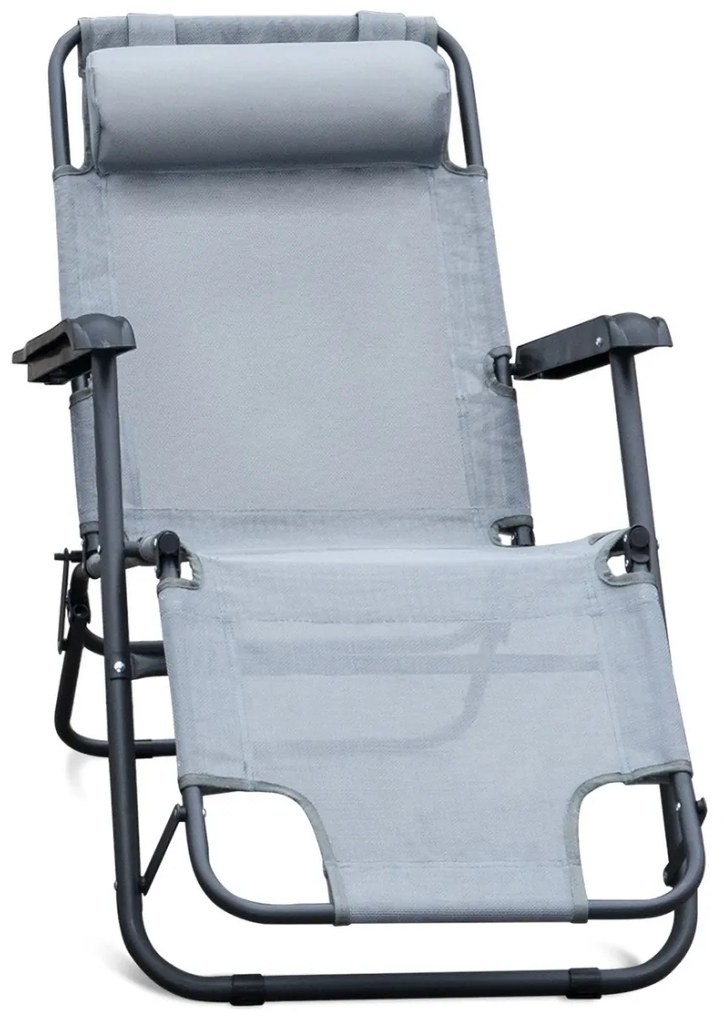 Záhradné lehátko Senator - sivá