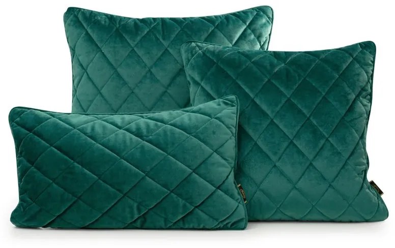 Dekorstudio Dekoračná obliečka na vankúš VELVET27 v tmavotyrkysovej farbe