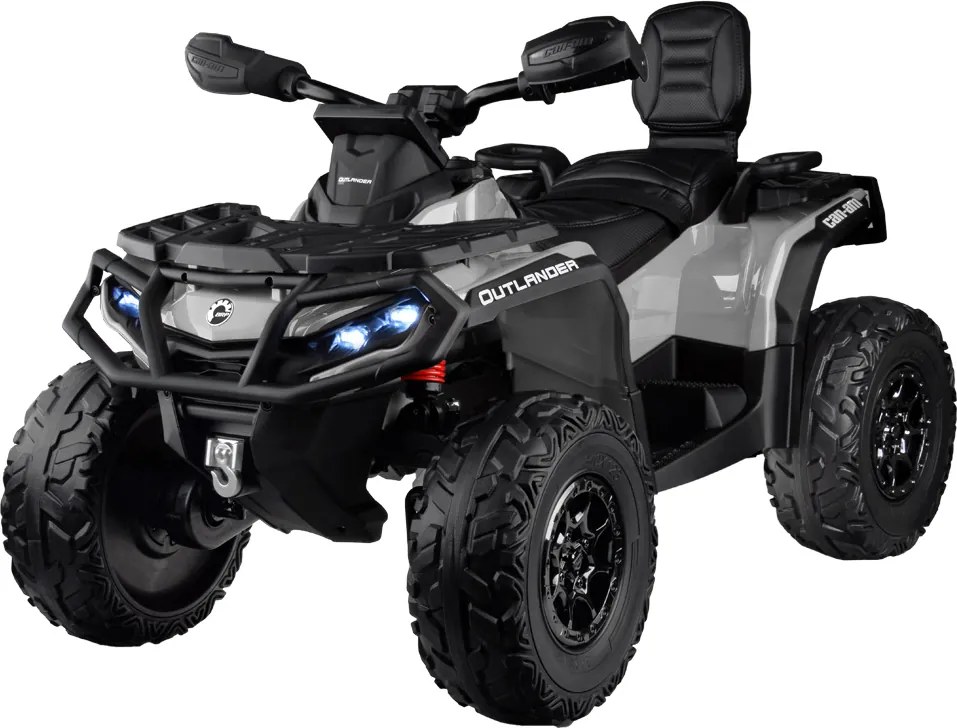JOKOMISIADA Detská štvorkolka na akumulátor pre 2 osoby CAN-AM OUTLANDER 4x4 s LED panelom sivá PA0326