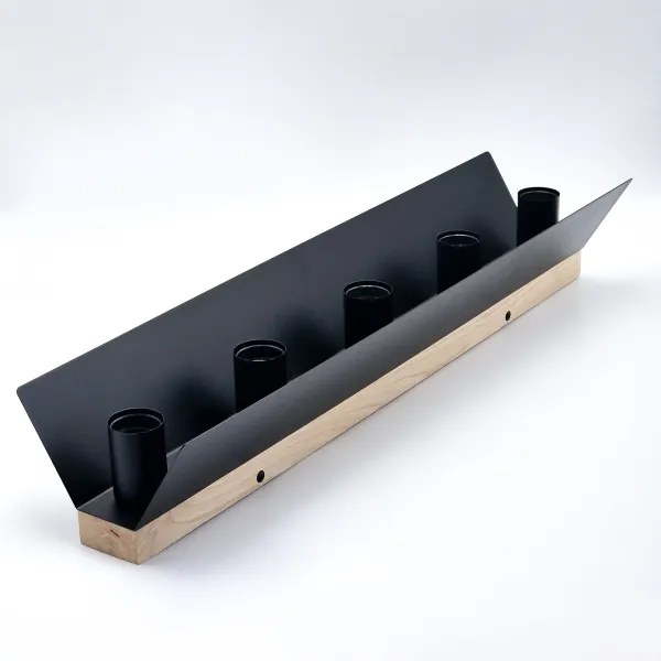 Stropné svietidlo ESME 5xE27/15W/230V čierna/dub