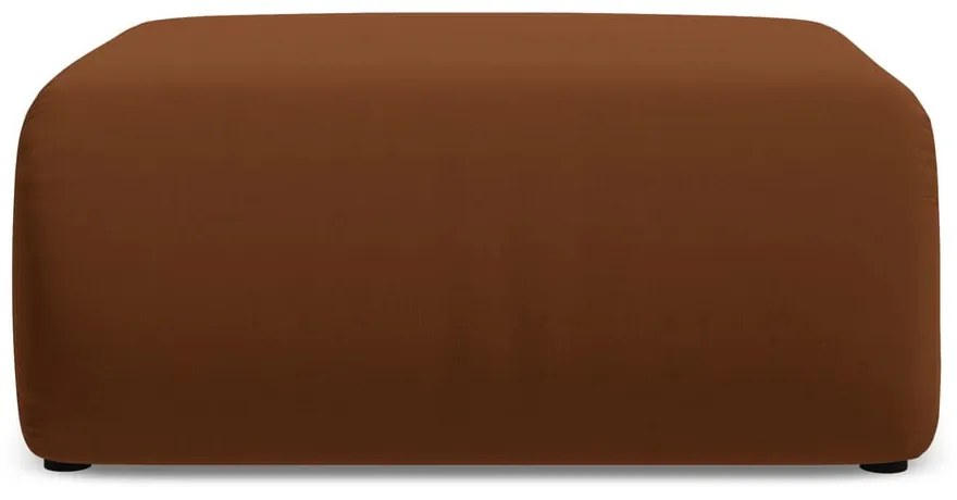 Oranžová/hnedá zamatová podnožka Ekahi – Makamii