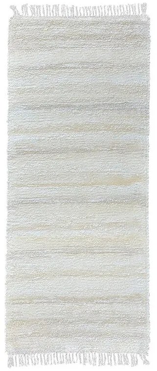 Ručne tkaný bavlnený koberec Milan B 0,7/2,0 biela