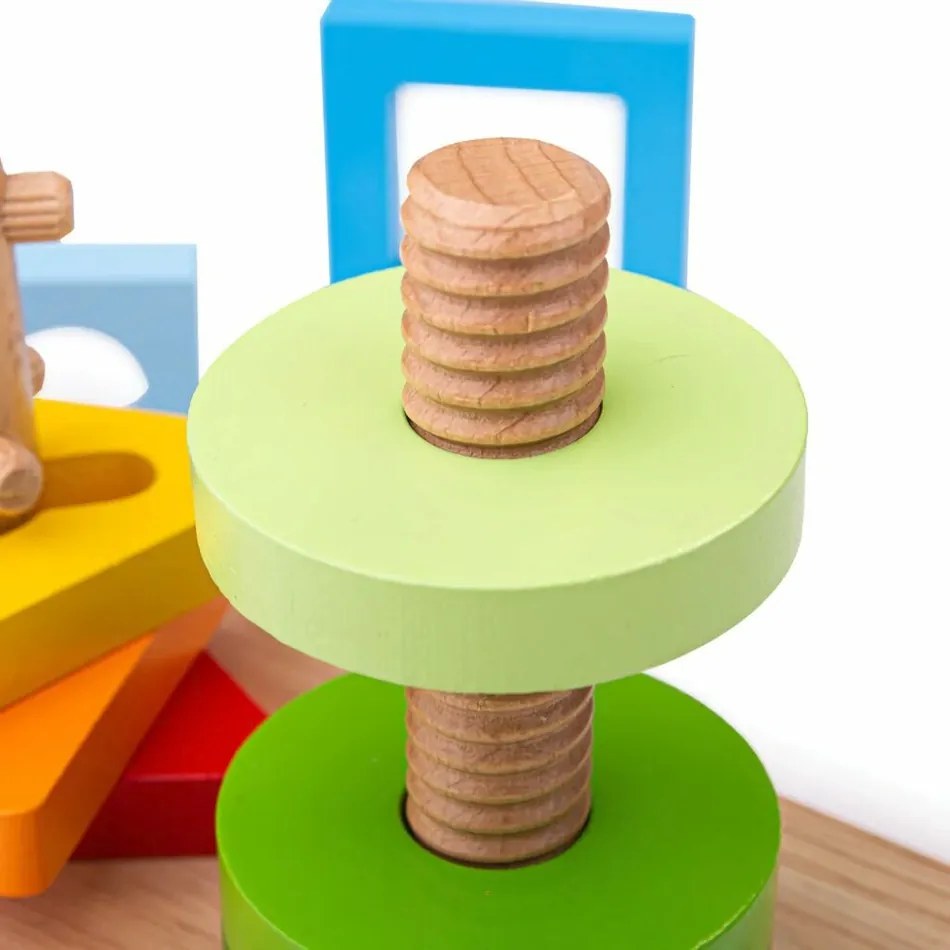 Bigjigs Toys Nasaď a otoč, drevená hračka